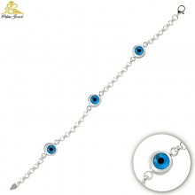 Gümüş Nazar Boncuklu  Bilezik/Bileklik 